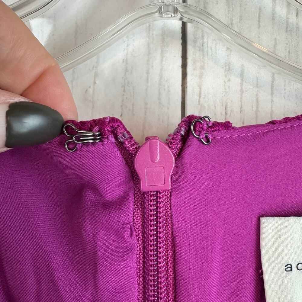 Adelyn Rae Berry Pink Purple Kinsley Puff Sleeve Lace Midi Dress Size X-Small - Picture 6 of 14